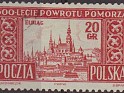 Poland 1954 Paisaje 20 GR Rojo Scott 639